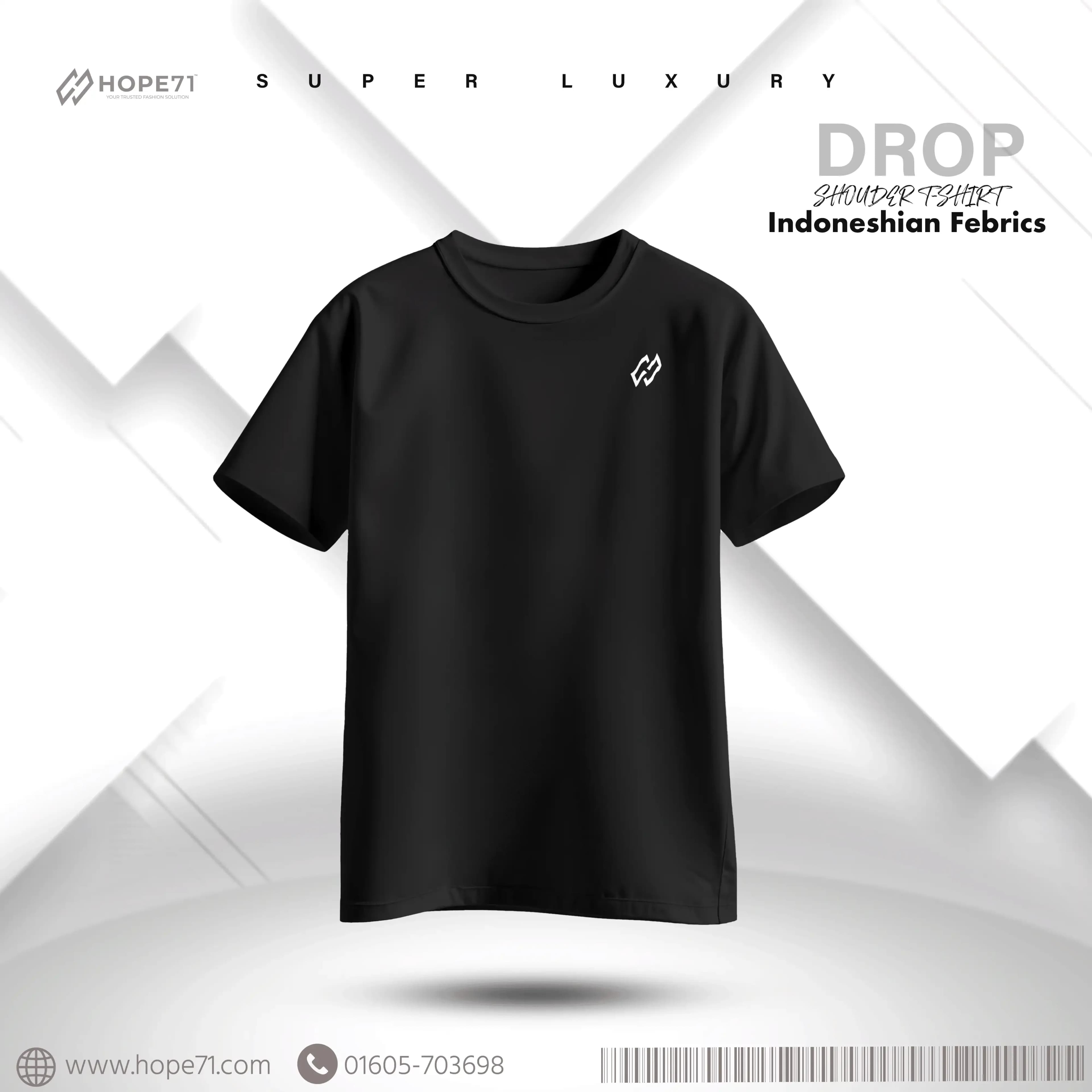 Black Luxury Drop shoulder T-Shirt