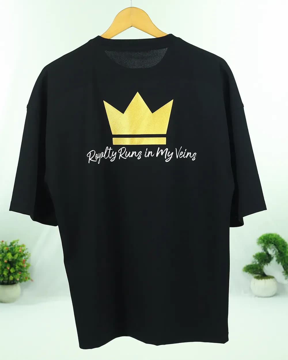 Black Luxury Drop shoulder T-Shirt thumbnail 4