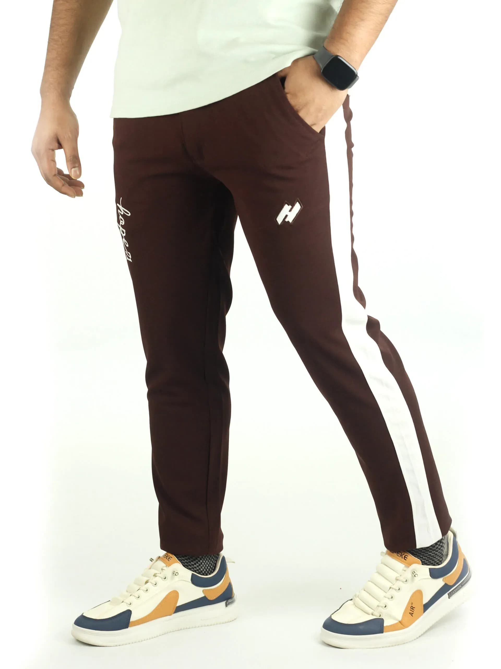 Coffee Luxury Stripe Trouser