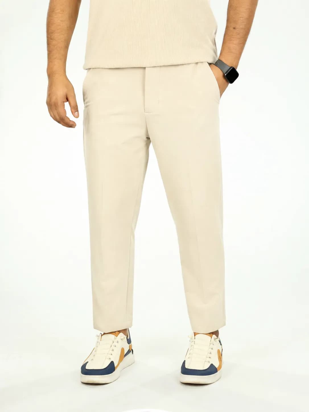 Formal Adjustable waist Pant- Cream