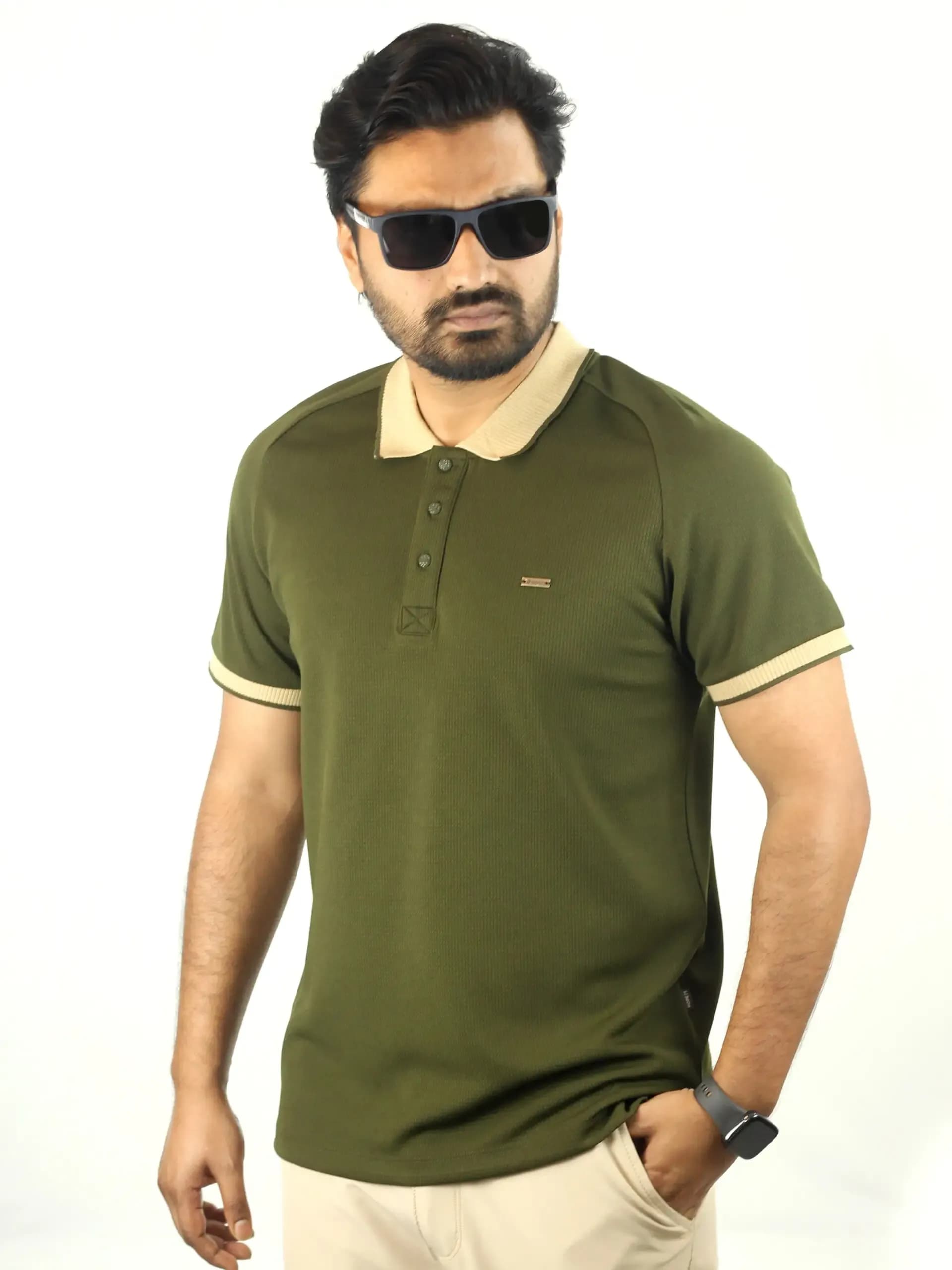 Olive Polo + Cream Hybrid Pant thumbnail 2