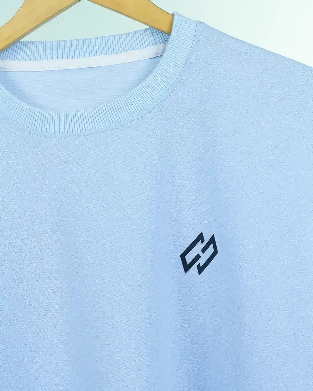 Sky Blue Luxury Drop shoulder T-Shirt thumbnail 2