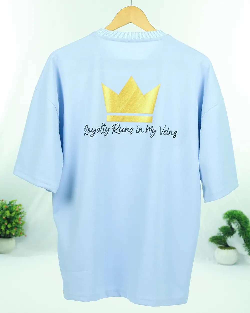 Sky Blue Luxury Drop shoulder T-Shirt thumbnail 4