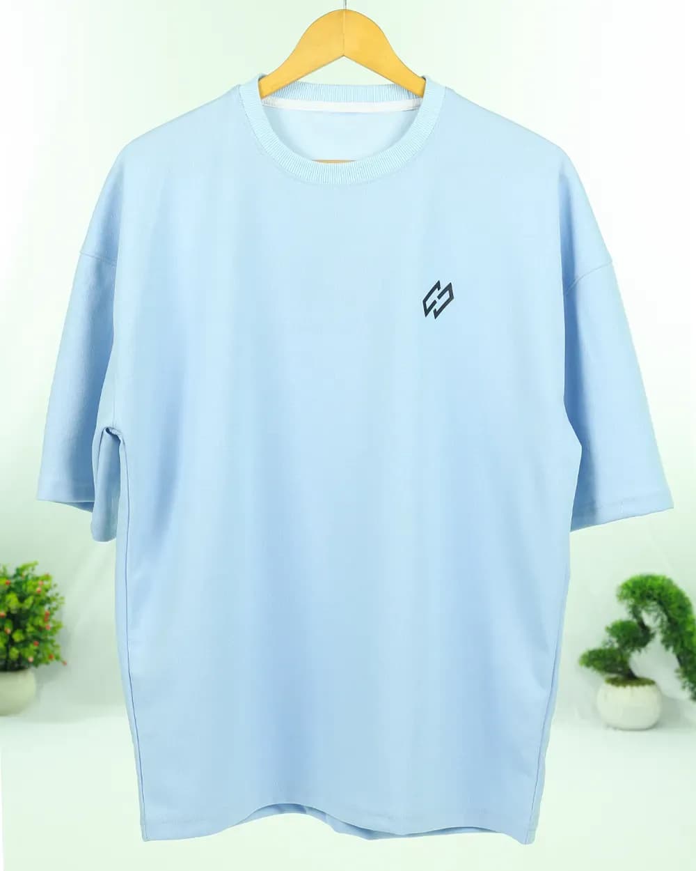 Sky Blue Luxury Drop shoulder T-Shirt thumbnail 5