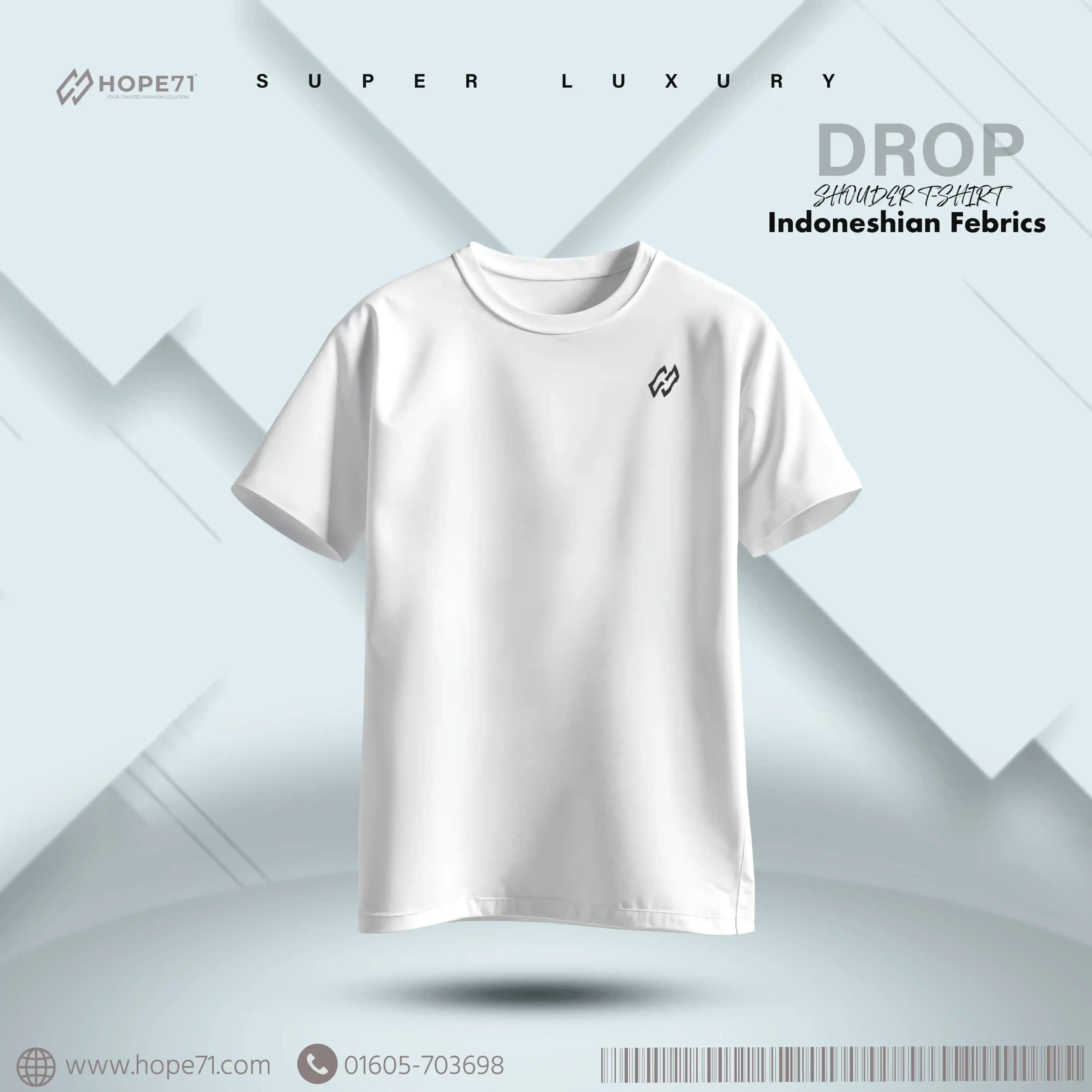 White Luxury Drop shoulder T-Shirt