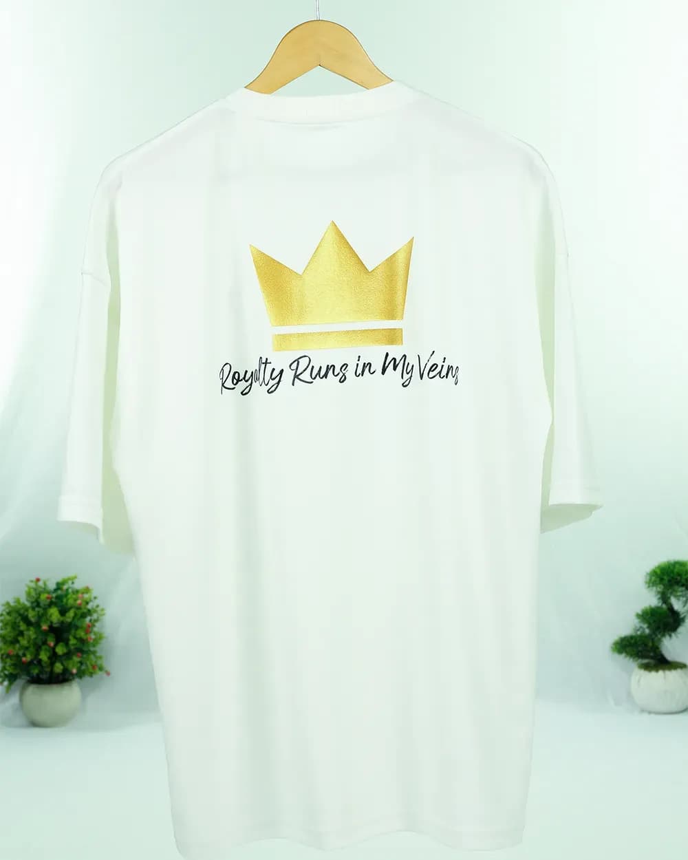 White Luxury Drop shoulder T-Shirt thumbnail 4