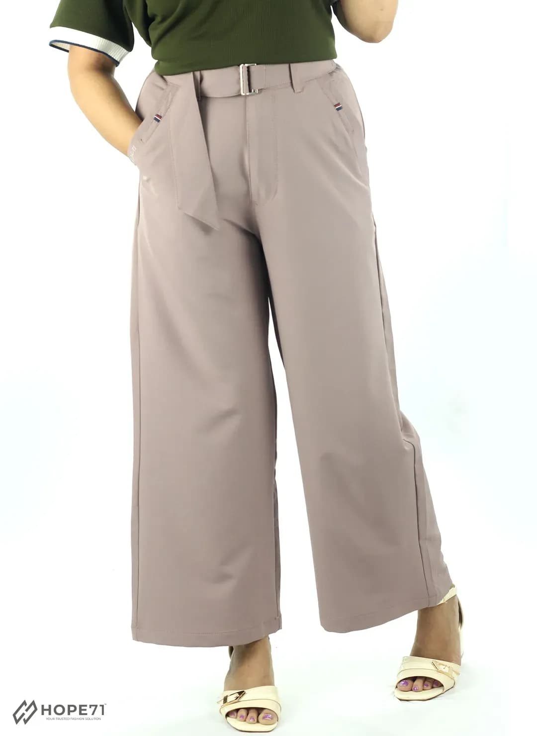 Wide Leg Pants-Dusty Mauve