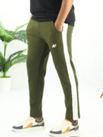 Luxury Stripe Olive Trouser