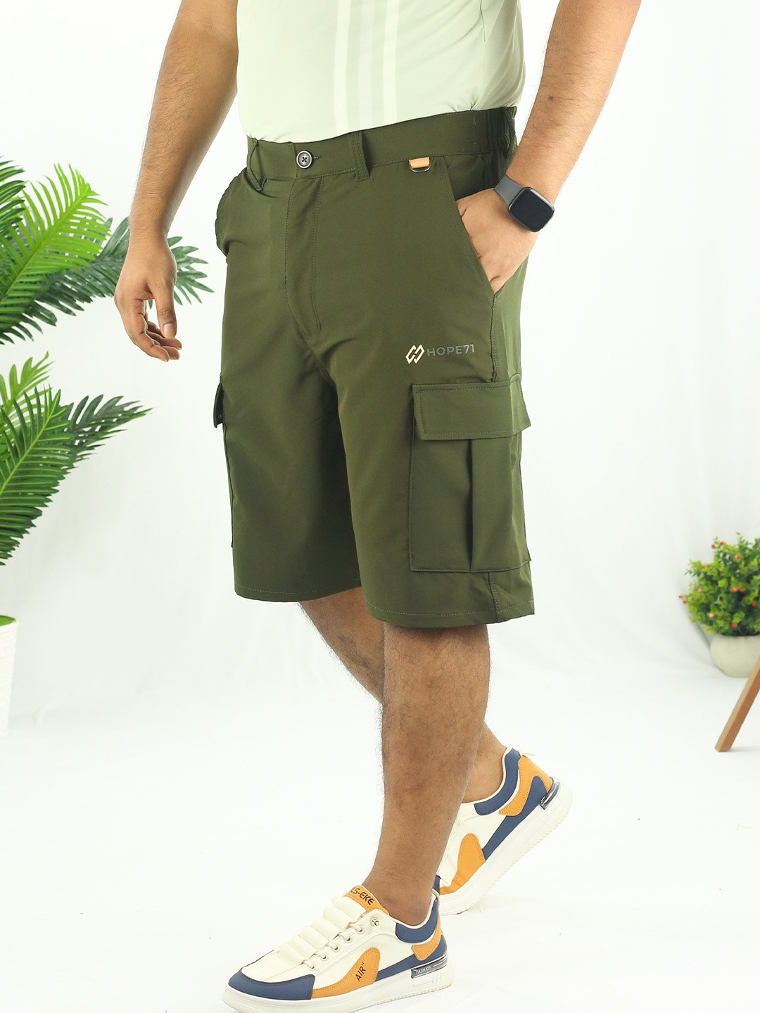 dark olive shorts Hybrid Shorts Dark Olive - Image 1