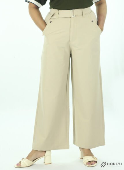 Wide Leg Pants-Cream