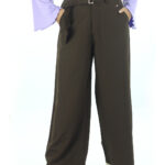 Wide Leg Pants-Dark chocolate