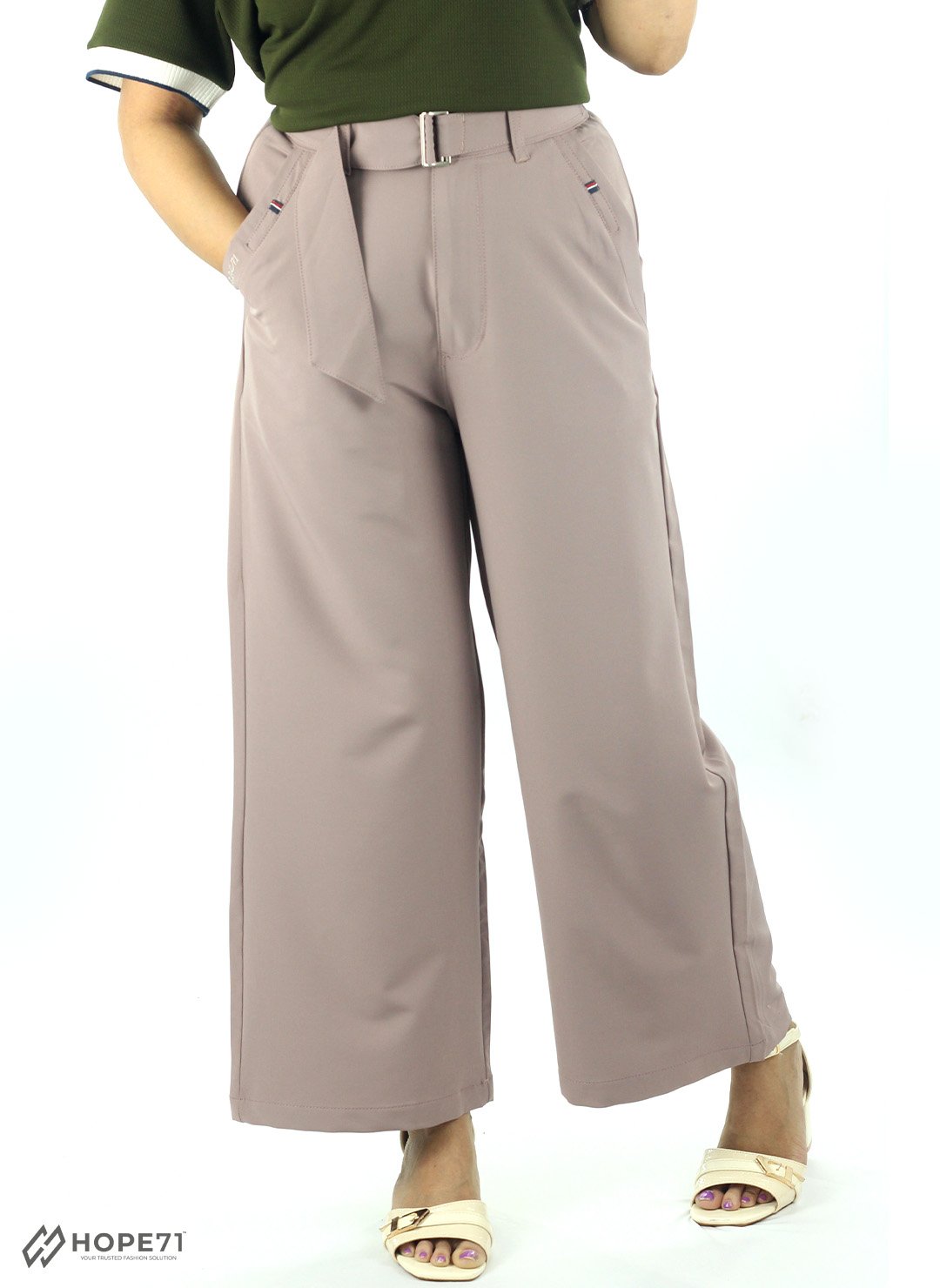 Dusty MOuve Wide Leg Pants-Dusty Mauve - Image 1