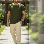 Olive Polo + Cream Hybrid Pant