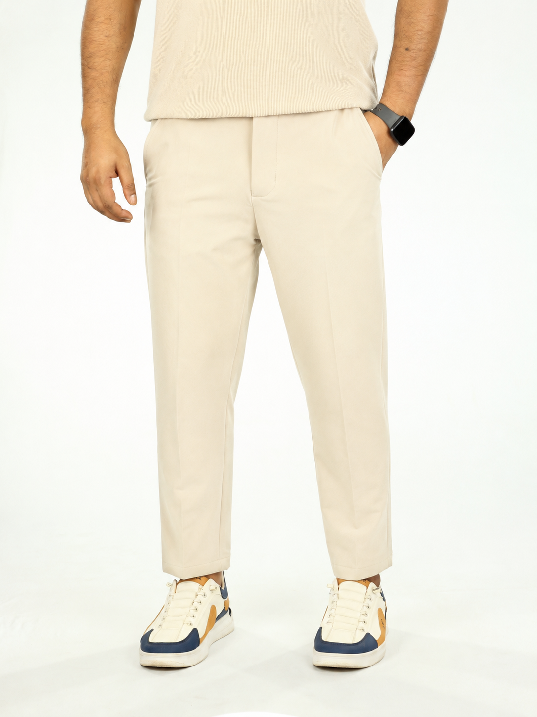 creamm Formal Adjustable waist Pant- Cream - Image 1